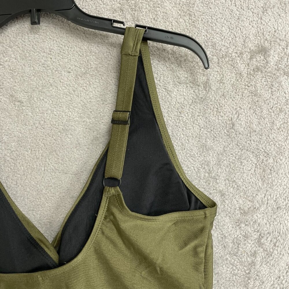 💥 Olive Green Twist Front One Piece Swimsuit N0967 - Picture 11 of 13